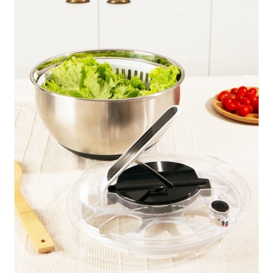Centrifuga Para Salada 28cm 3,5 Litros Em Aço Inox Mimo Style